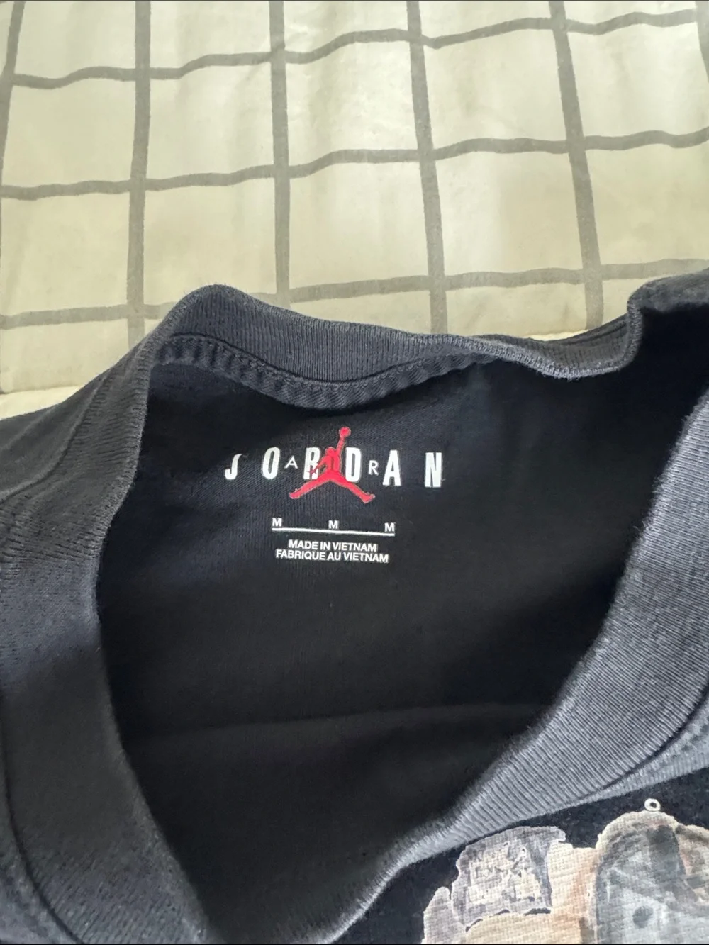 Jordan Black Tee with Blue Sneaker Wave Graphic